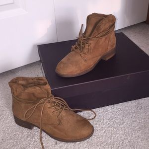 Brown suede ankle boots